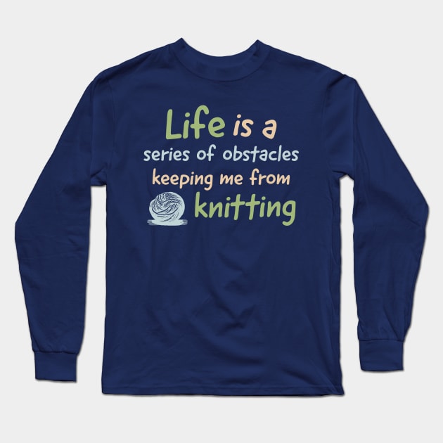 Funny Knitting Enthusiasts Yarn Lovers Love to Knit Long Sleeve T-Shirt by Pine Hill Goods